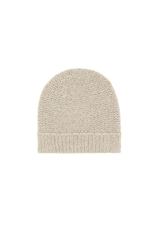 Igloo, gorro de punto cachemir y seda beige made by Cortana