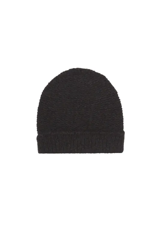 Igloo, gorro de punto cachemir y seda azul y marron made by Cortana