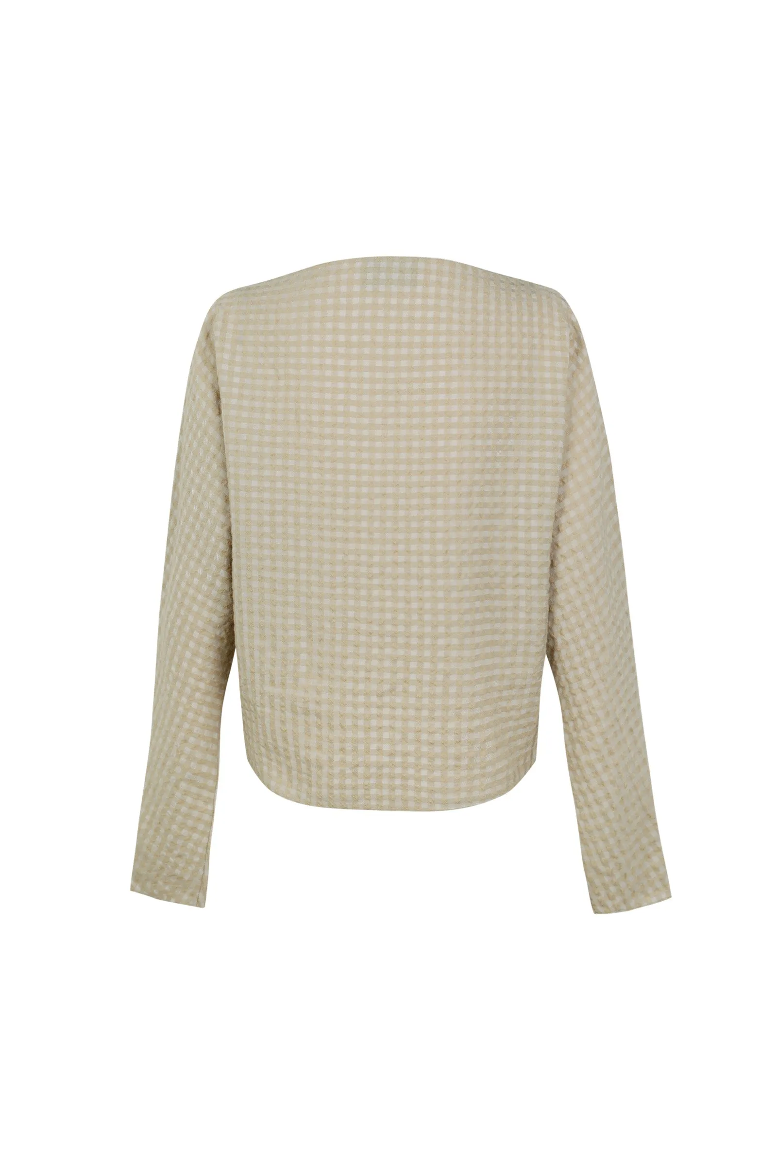 Bravo, top a cuadros jacquard beige sold by Cortana product image thumbnail 2