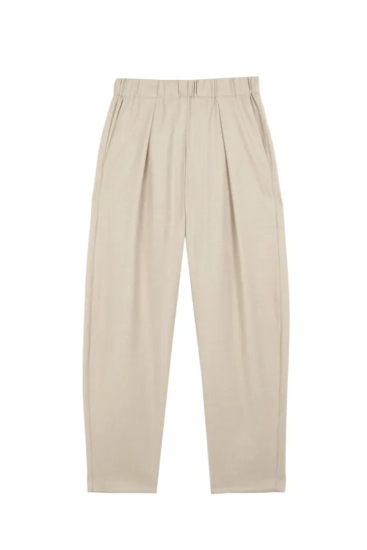 Jackie, pantalon de lana virgen beige sold by Cortana