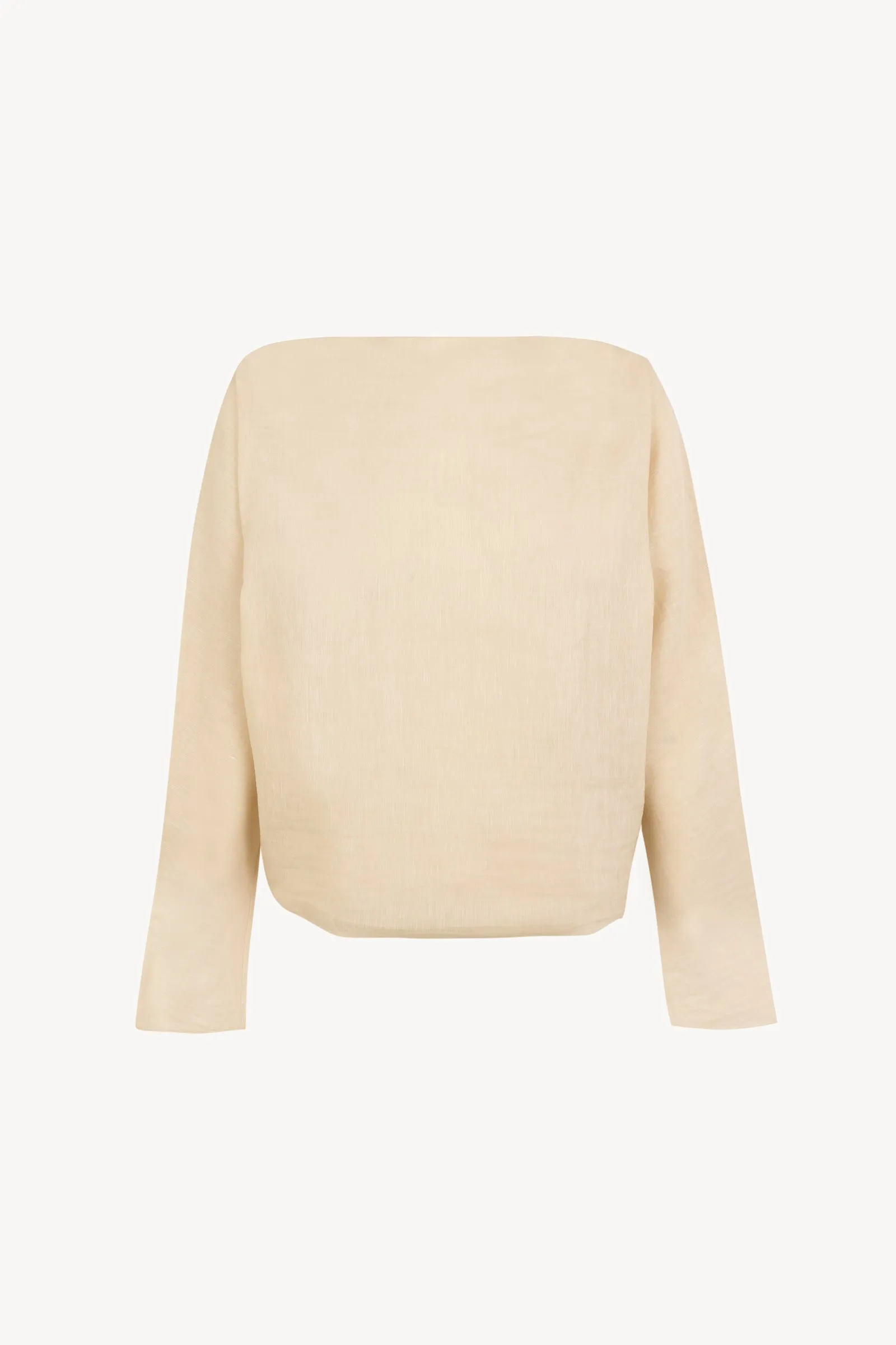 Pune, top de algodon y lino beige claro sold by Cortana