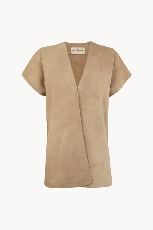 Cassian, top de lino marron claro maltinto sold by Cortana