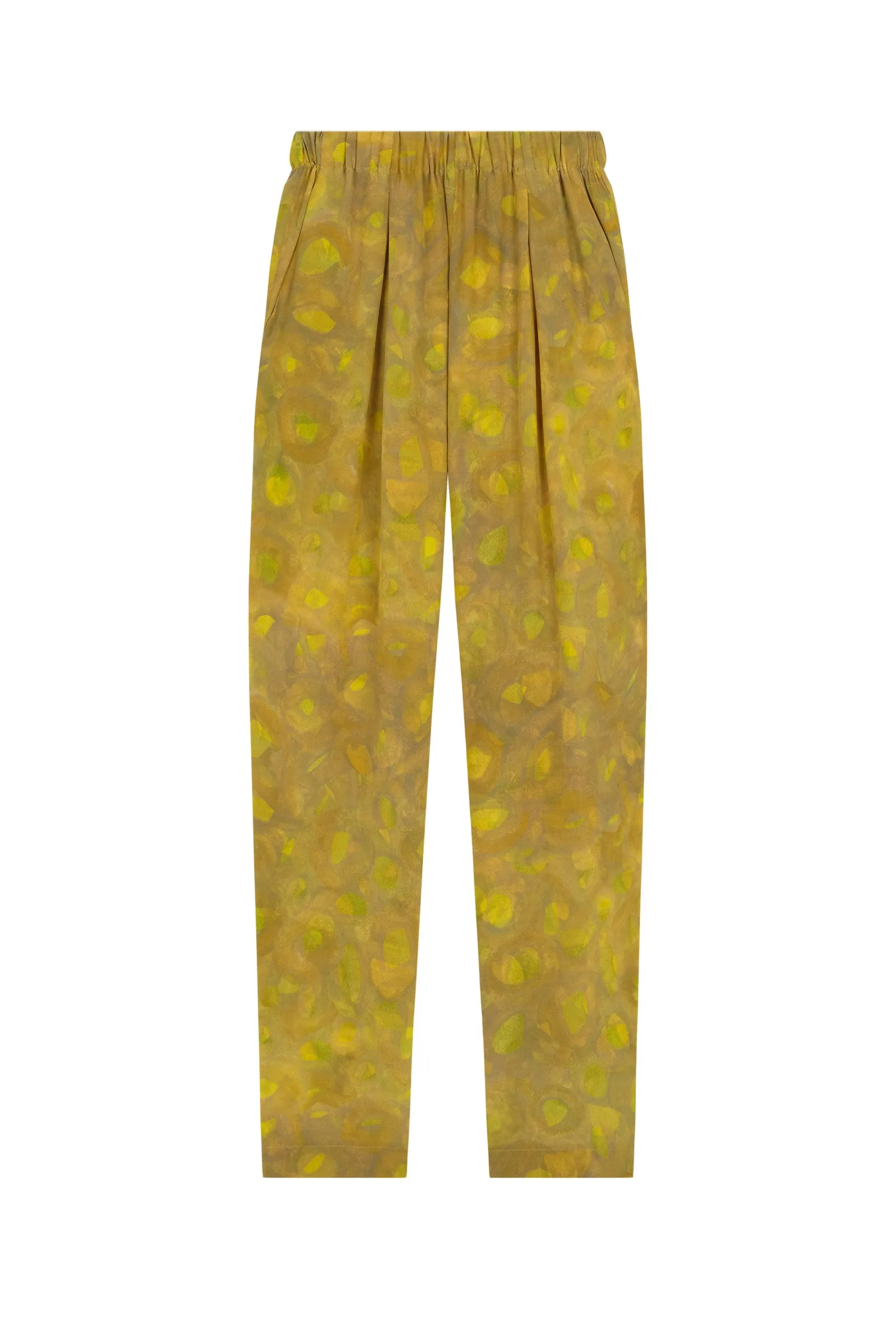 Lili, pantalón en seda lima print sold by Cortana