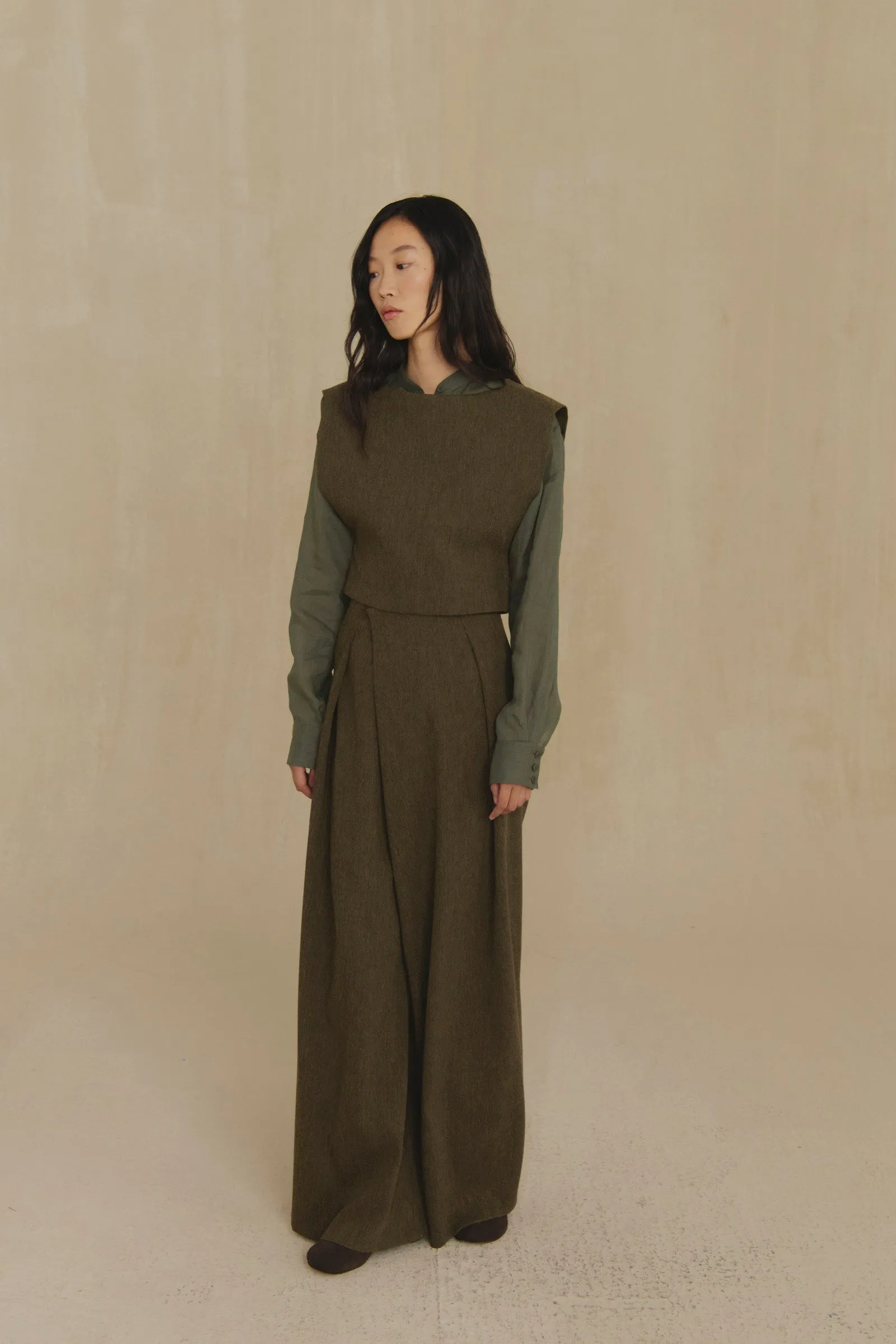 Camino, top de lana virgen verde melange sold by Cortana product image thumbnail 2