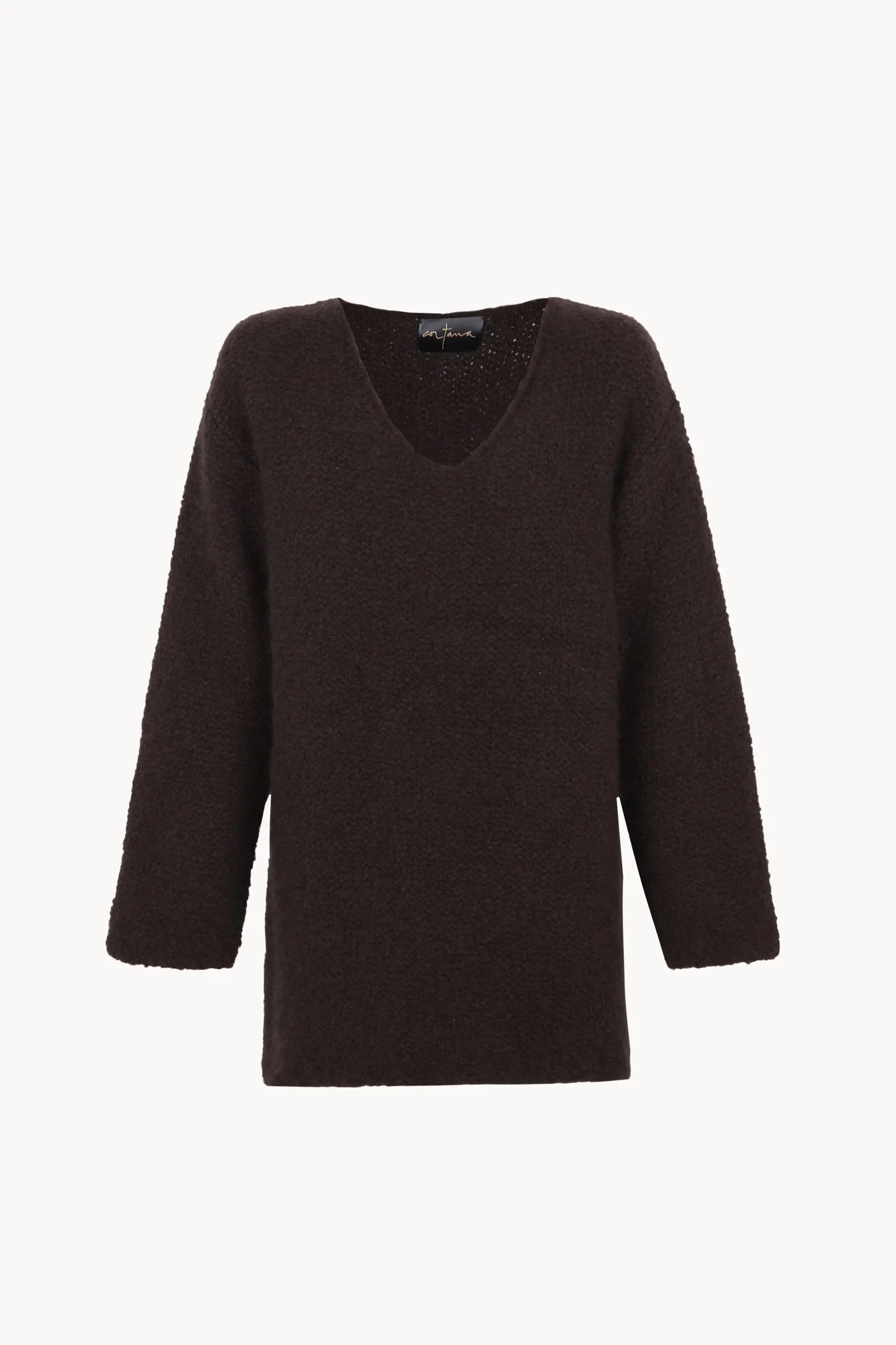 Yara, jersey de cachemir y seda marron burdeos sold by Cortana