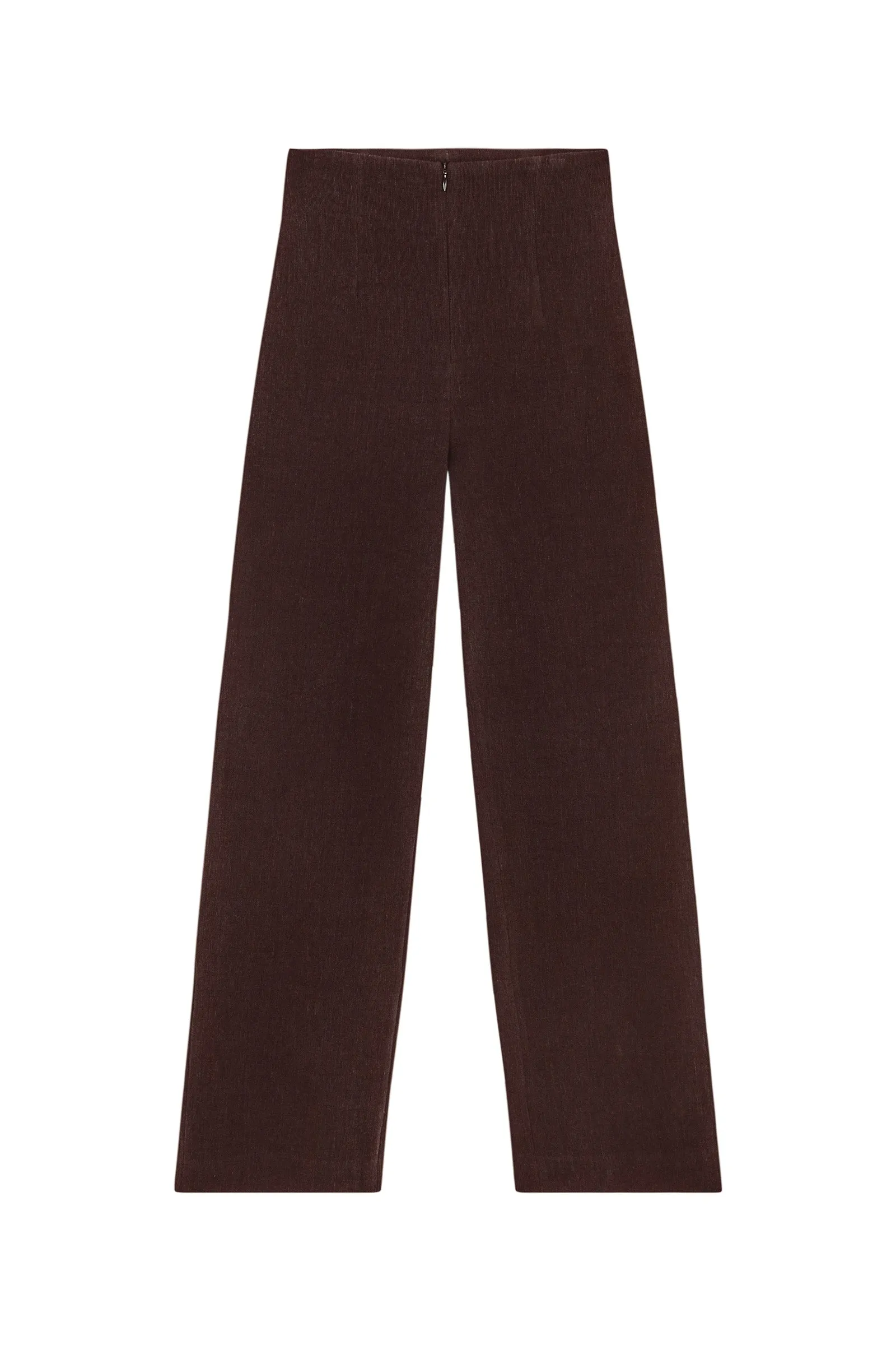 Grow, pantalón en lino y viscosa berenjena sold by Cortana