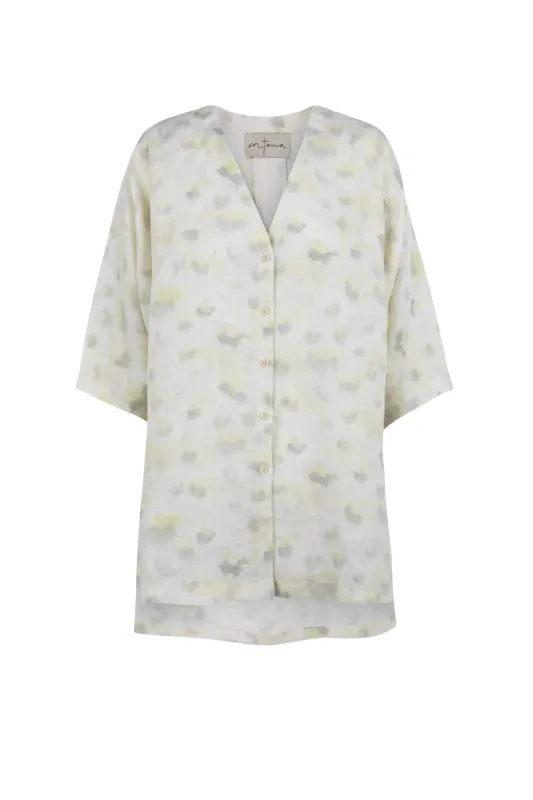 Diana, top estampado en lino sold by Cortana