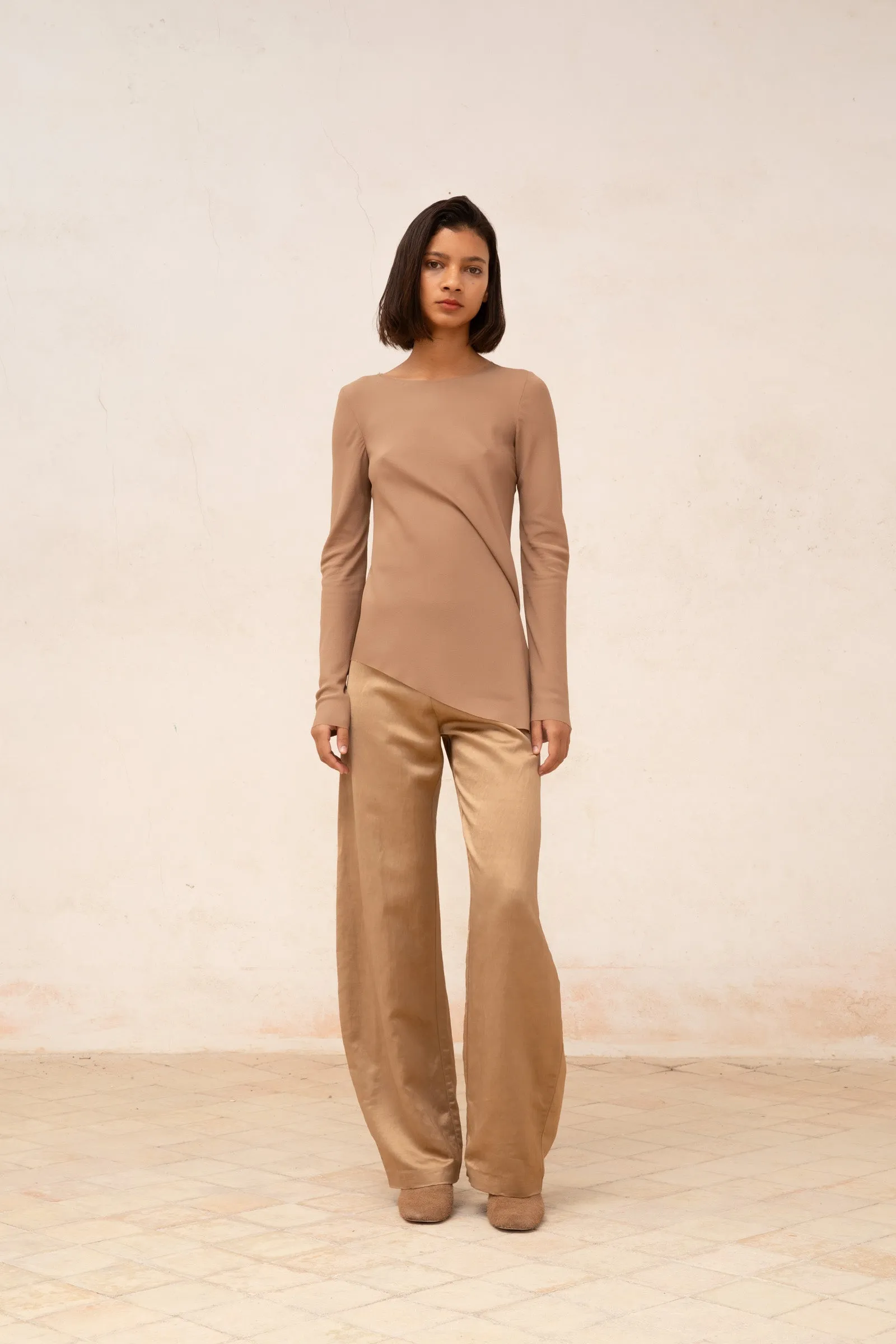 Gloria, pantalon en lino y viscosa cocoa sold by Cortana product image thumbnail 2