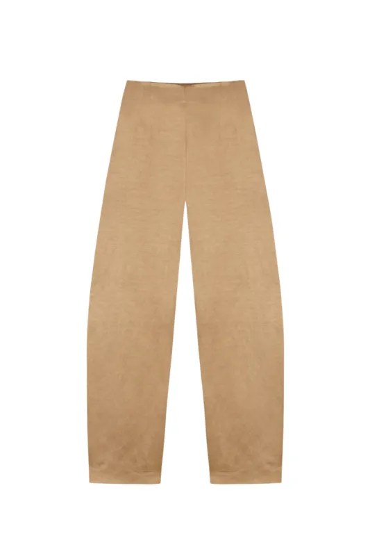 Gloria, pantalon en lino y viscosa cocoa sold by Cortana