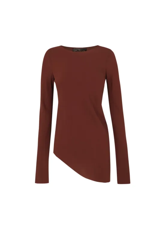 Sabrina, top en seda stretch granate made by Cortana