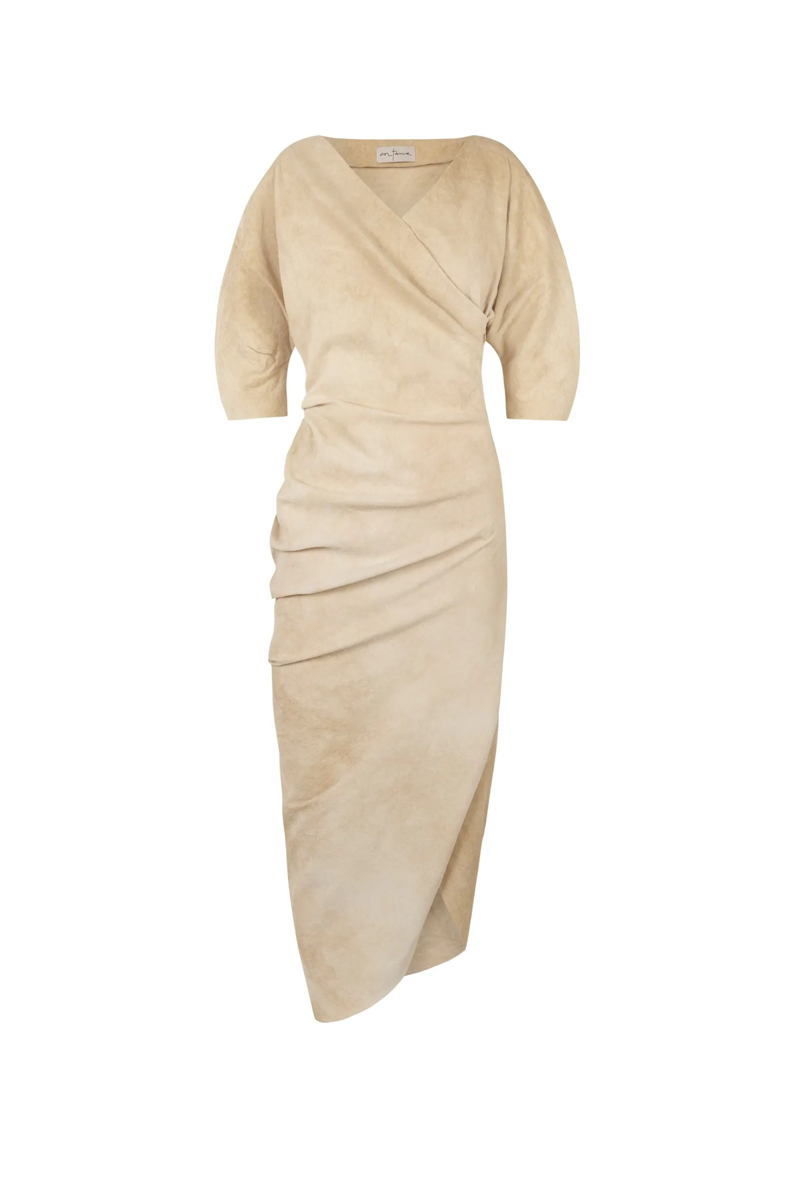 Candela, vestido beige en lino sold by Cortana