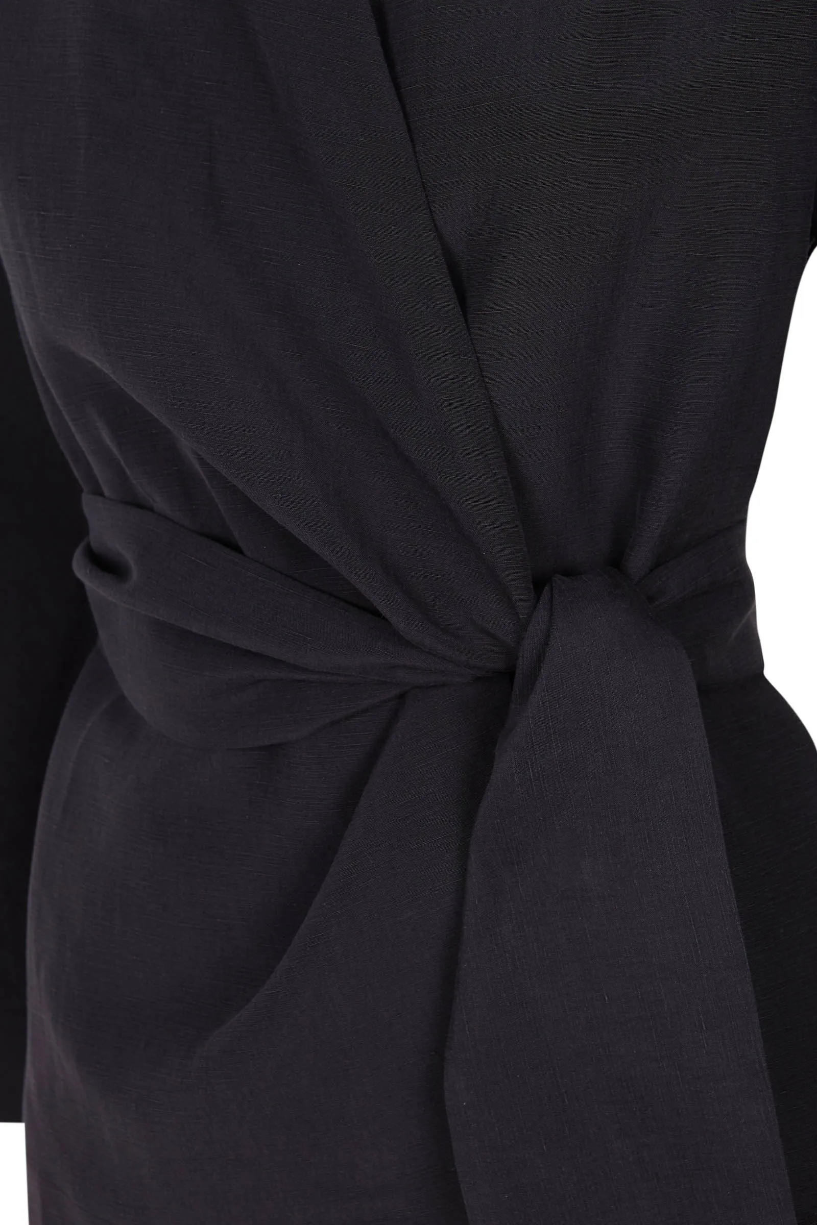 Simona, chaqueta envolvente en lino y seda gris humo sold by Cortana product image thumbnail 4