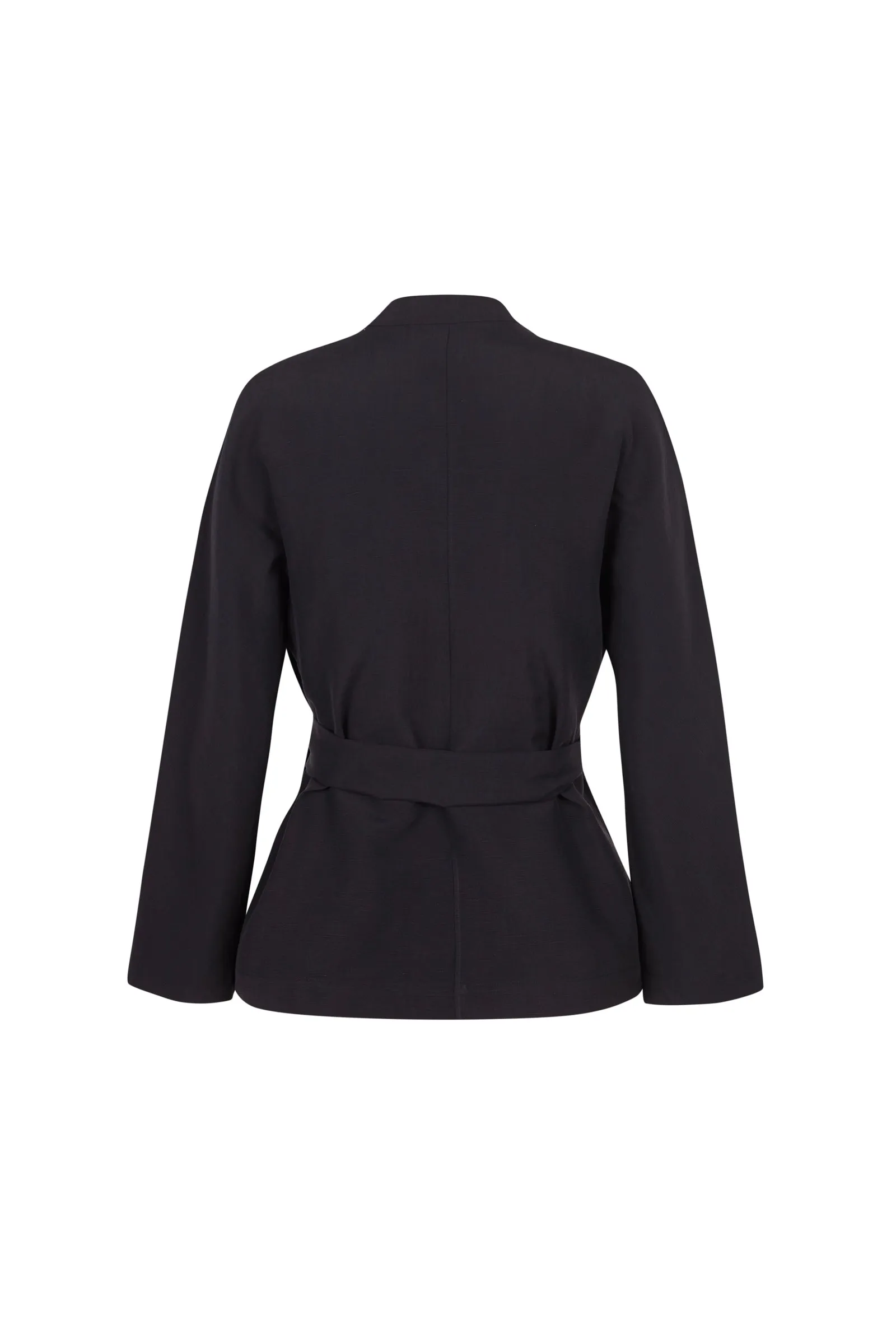 Simona, chaqueta envolvente en lino y seda gris humo sold by Cortana product image thumbnail 3