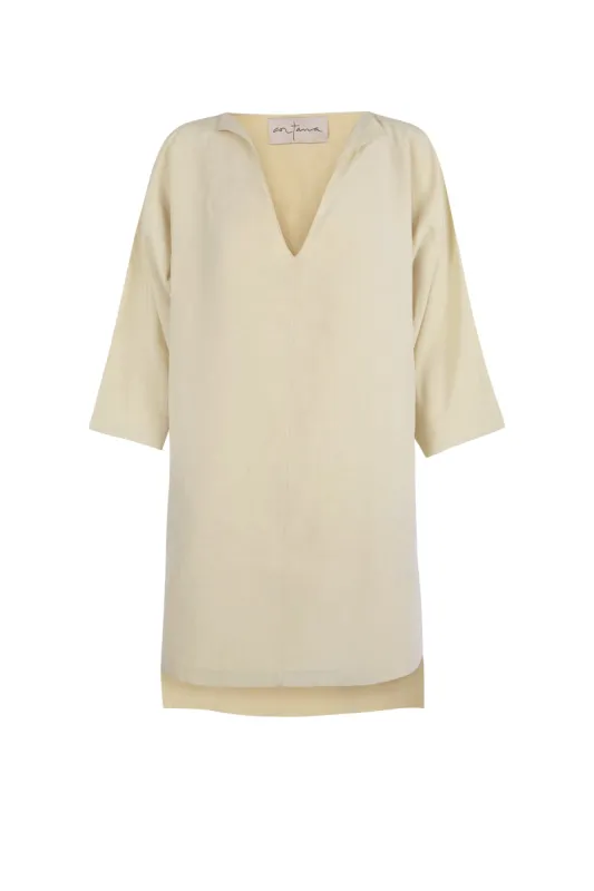 Valery, top en lino y seda sold by Cortana