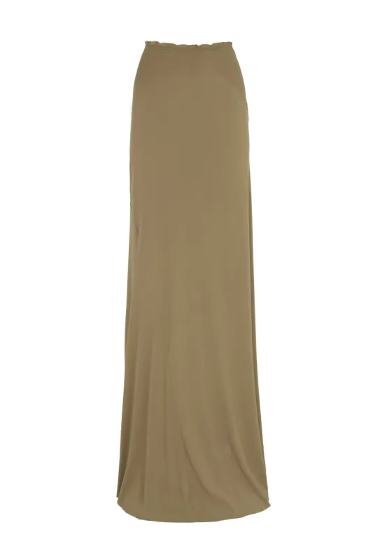 Sabrina, falda en seda stretch kaki sold by Cortana