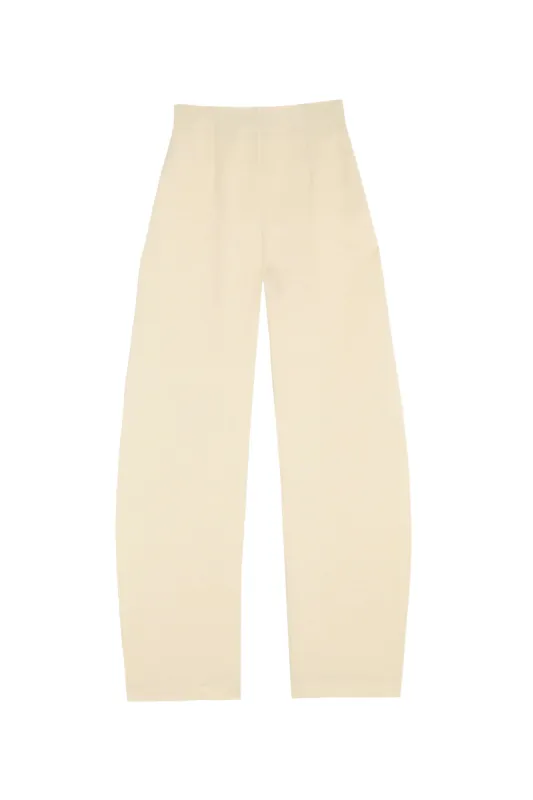 Fania, pantalon en lino y viscosa vainilla sold by Cortana