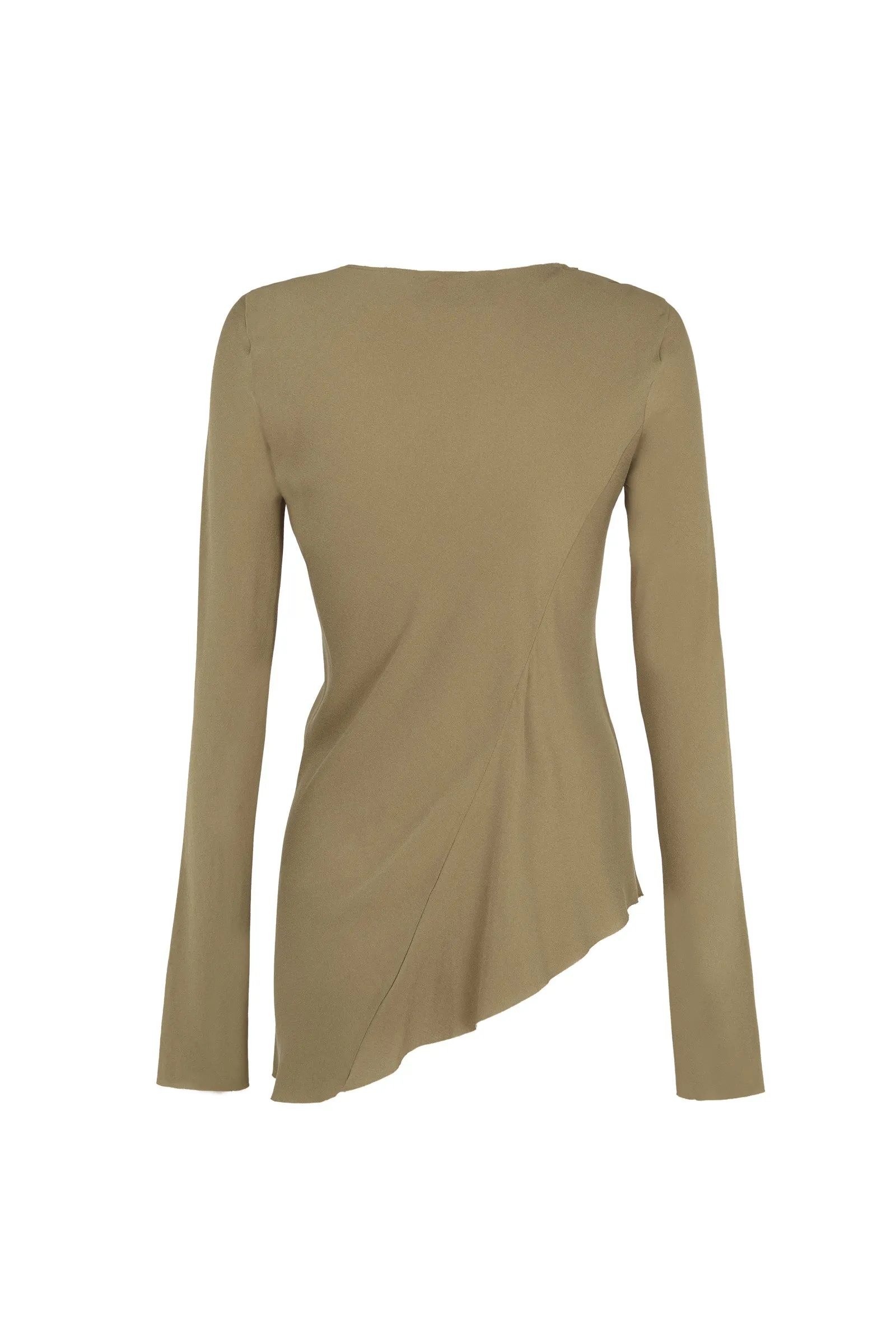 Sabrina, top en seda stretch kaki sold by Cortana product image thumbnail 5