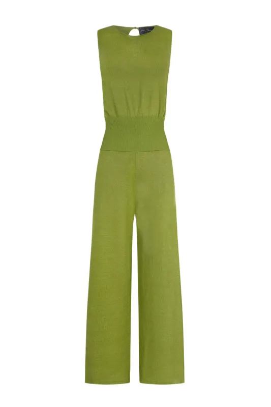 Rinen, mono en punto de lino verde lima sold by Cortana