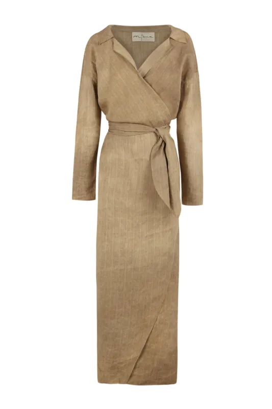 Raja, vestido midi en lino maltinto sold by Cortana