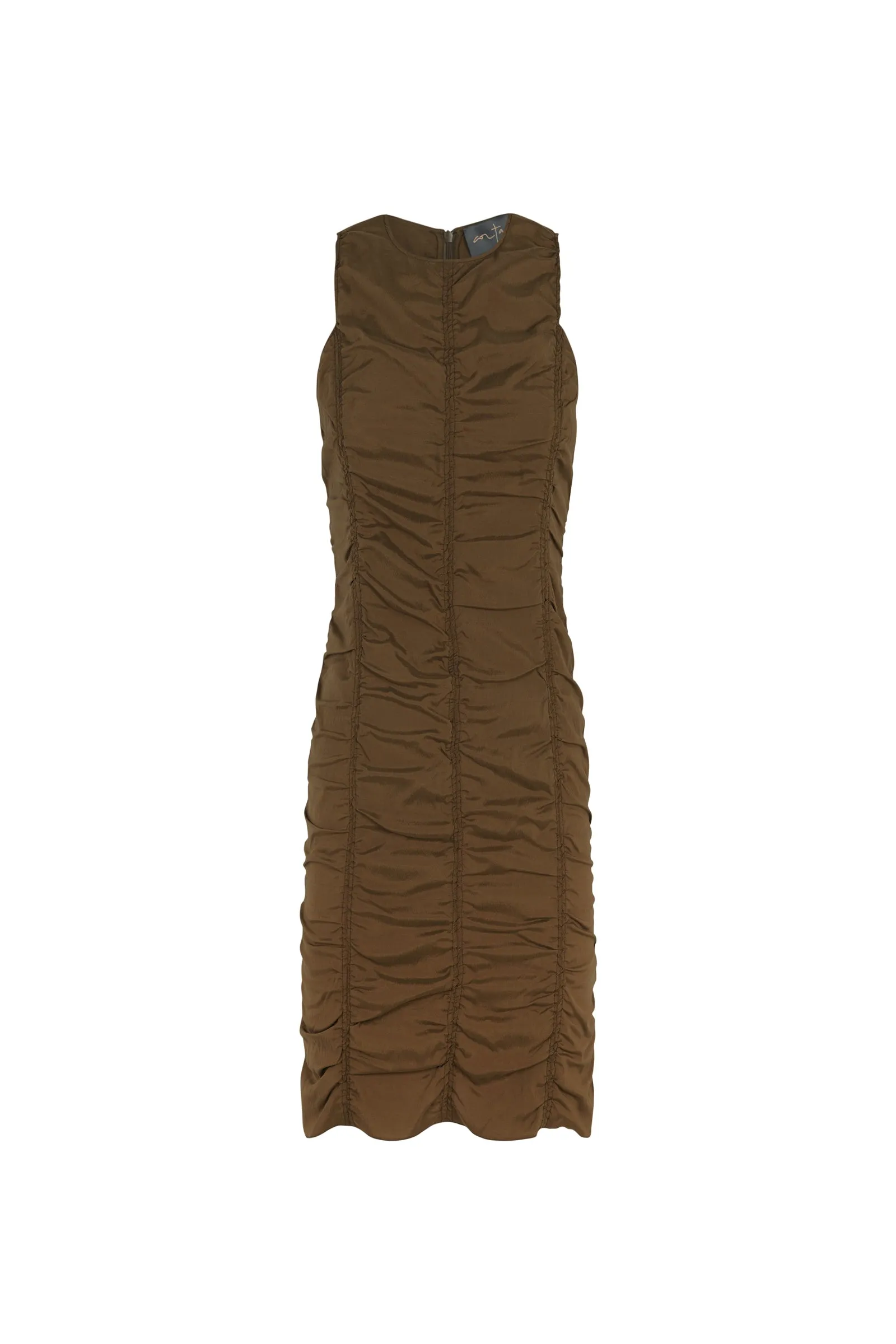 Mirtha, vestido mini avellana sold by Cortana