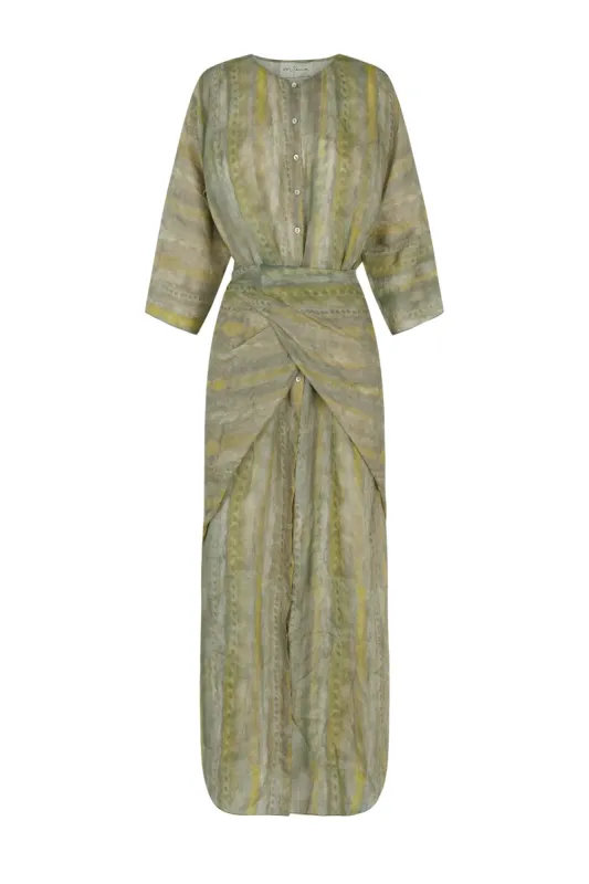 Jill, vestido midi en ramio estampado sold by Cortana