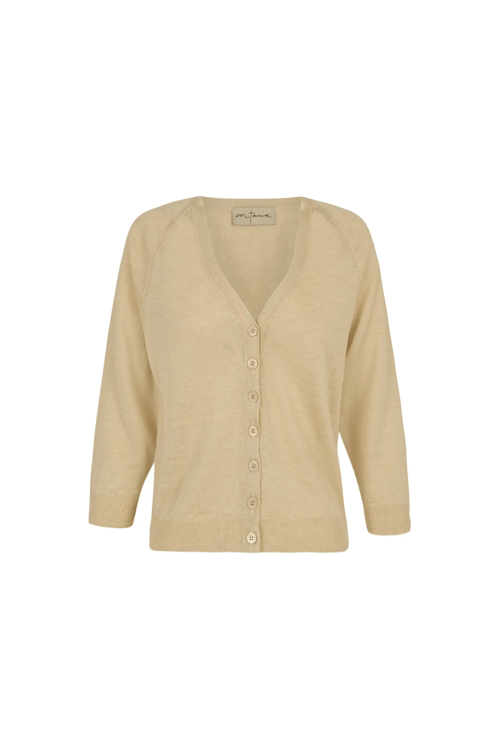 Rinen, cárdigan en punto de lino crudo sold by Cortana