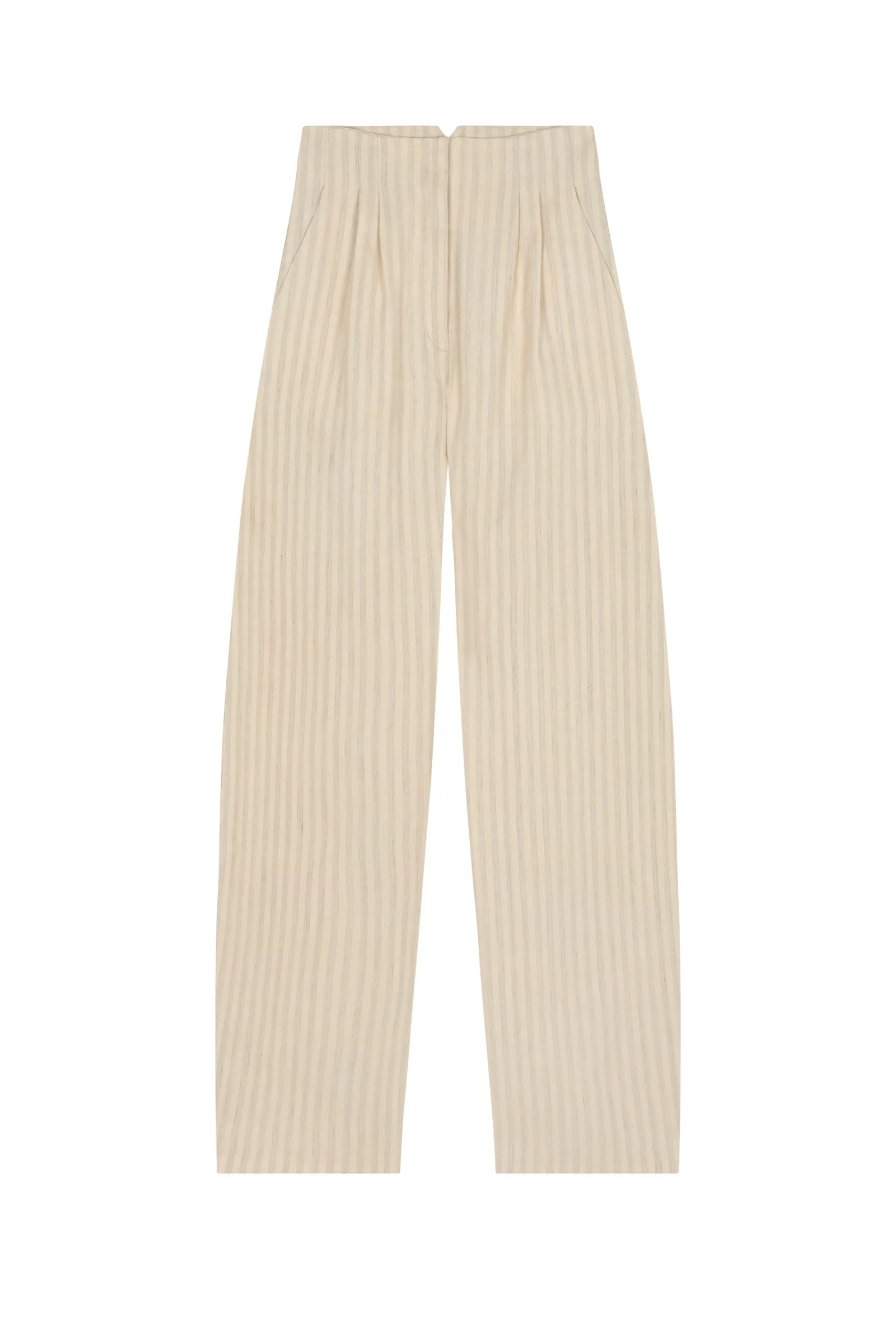 Ida, pantalón a rayas en lino y seda sold by Cortana