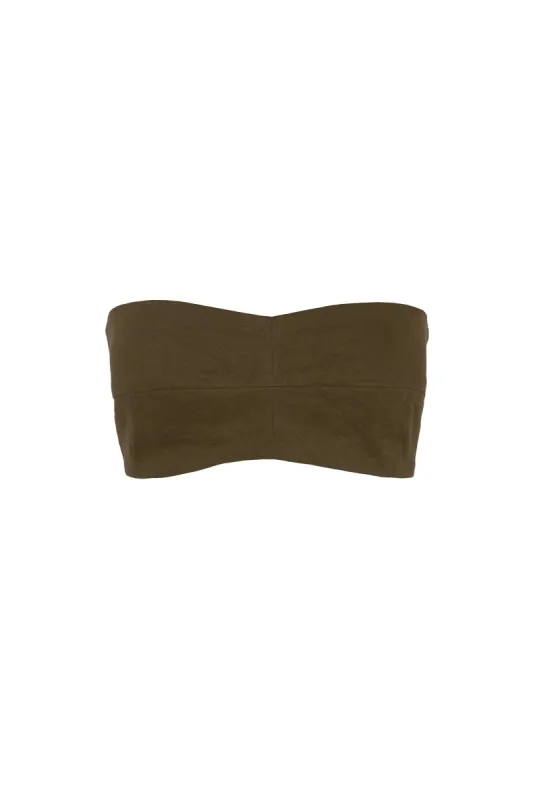 Turmalina, top bustier kaki sold by Cortana