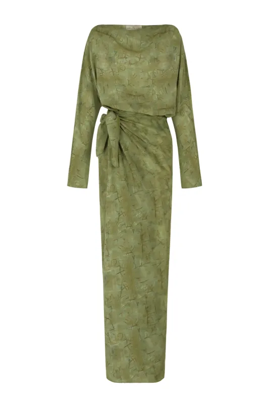 Amina, vestido en seda amantis print sold by Cortana