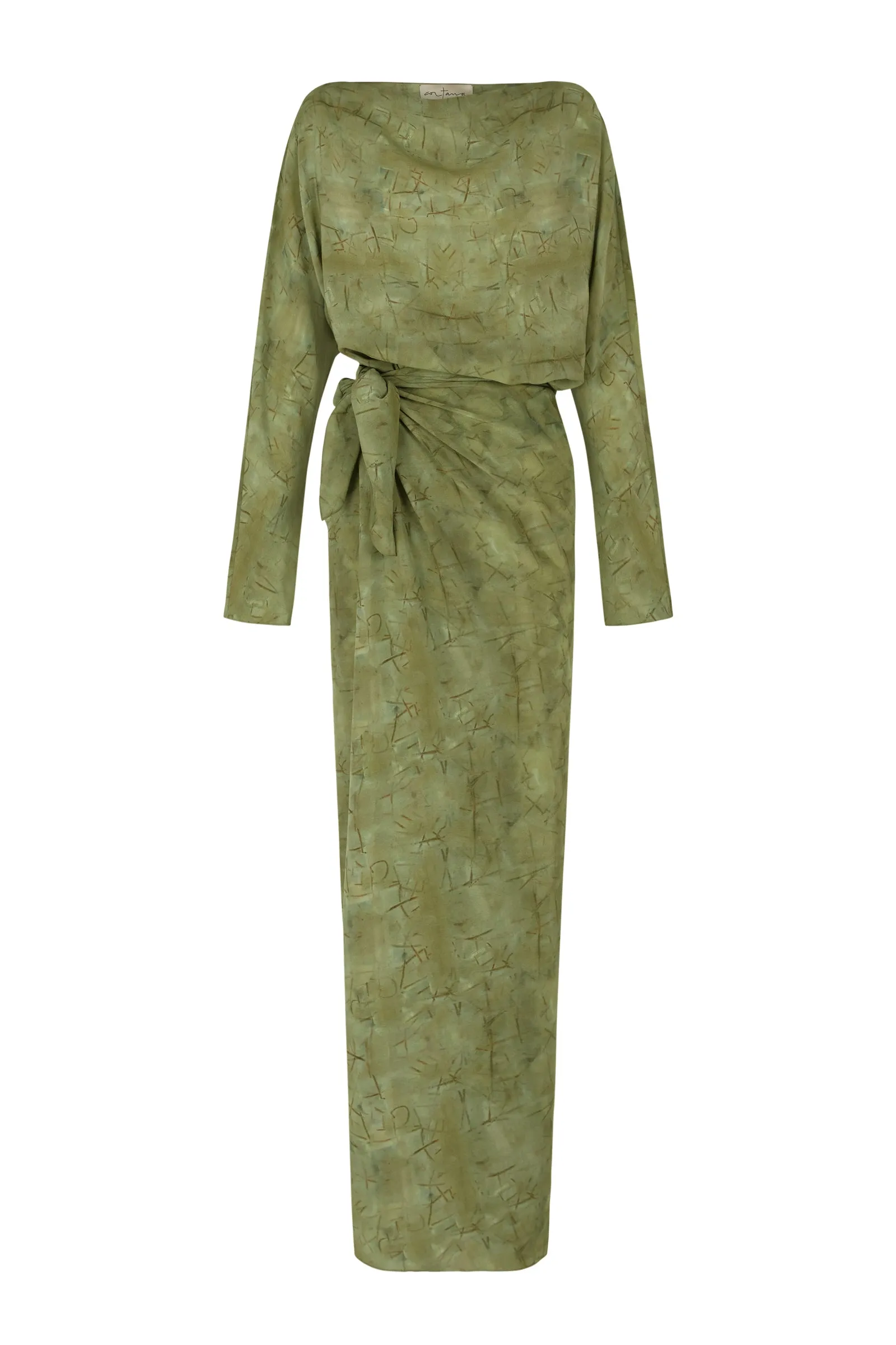 Amina, vestido en seda amantis print sold by Cortana