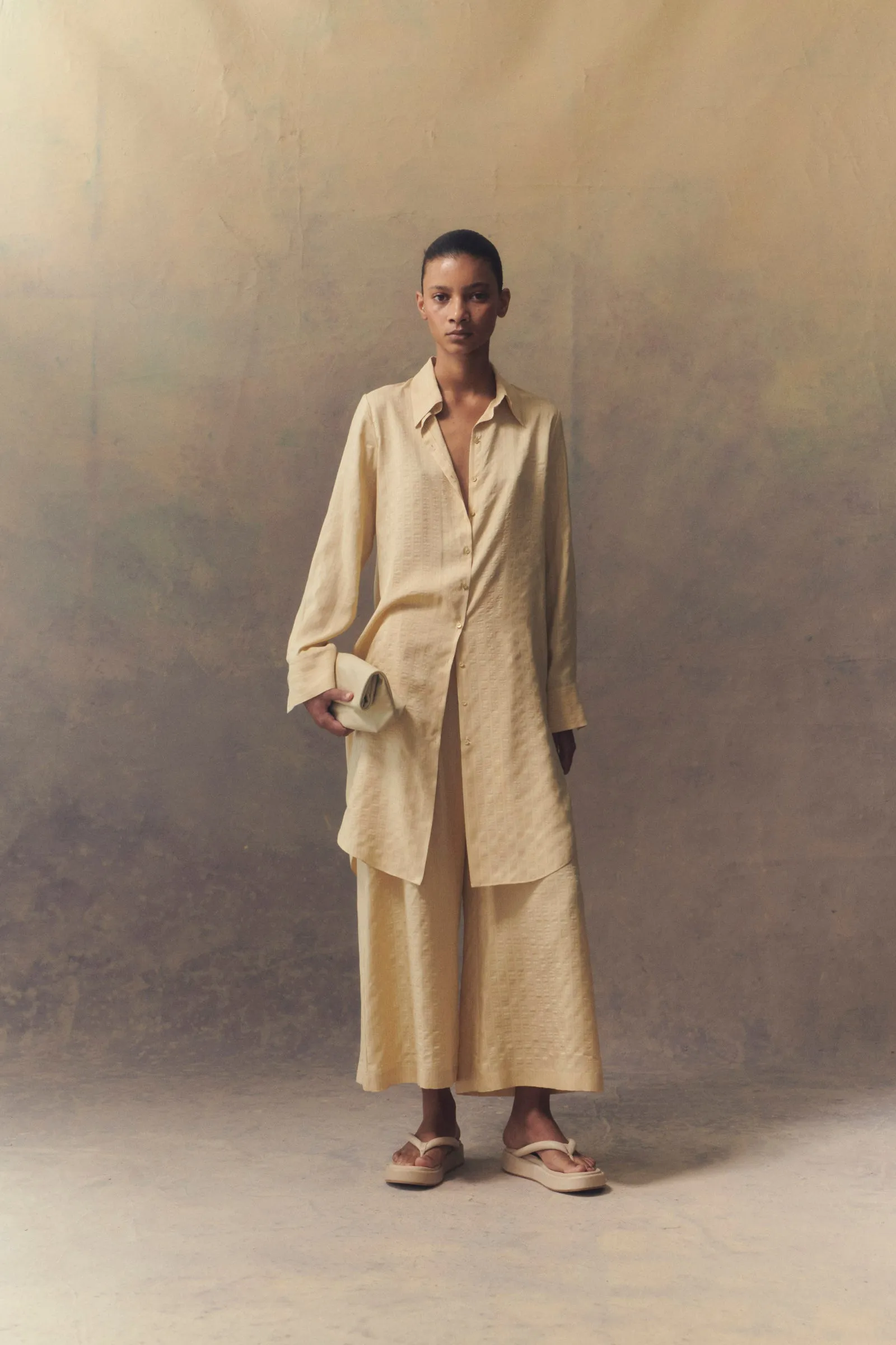 Frances, pantalon largo en seda vainilla sold by Cortana product image thumbnail 4