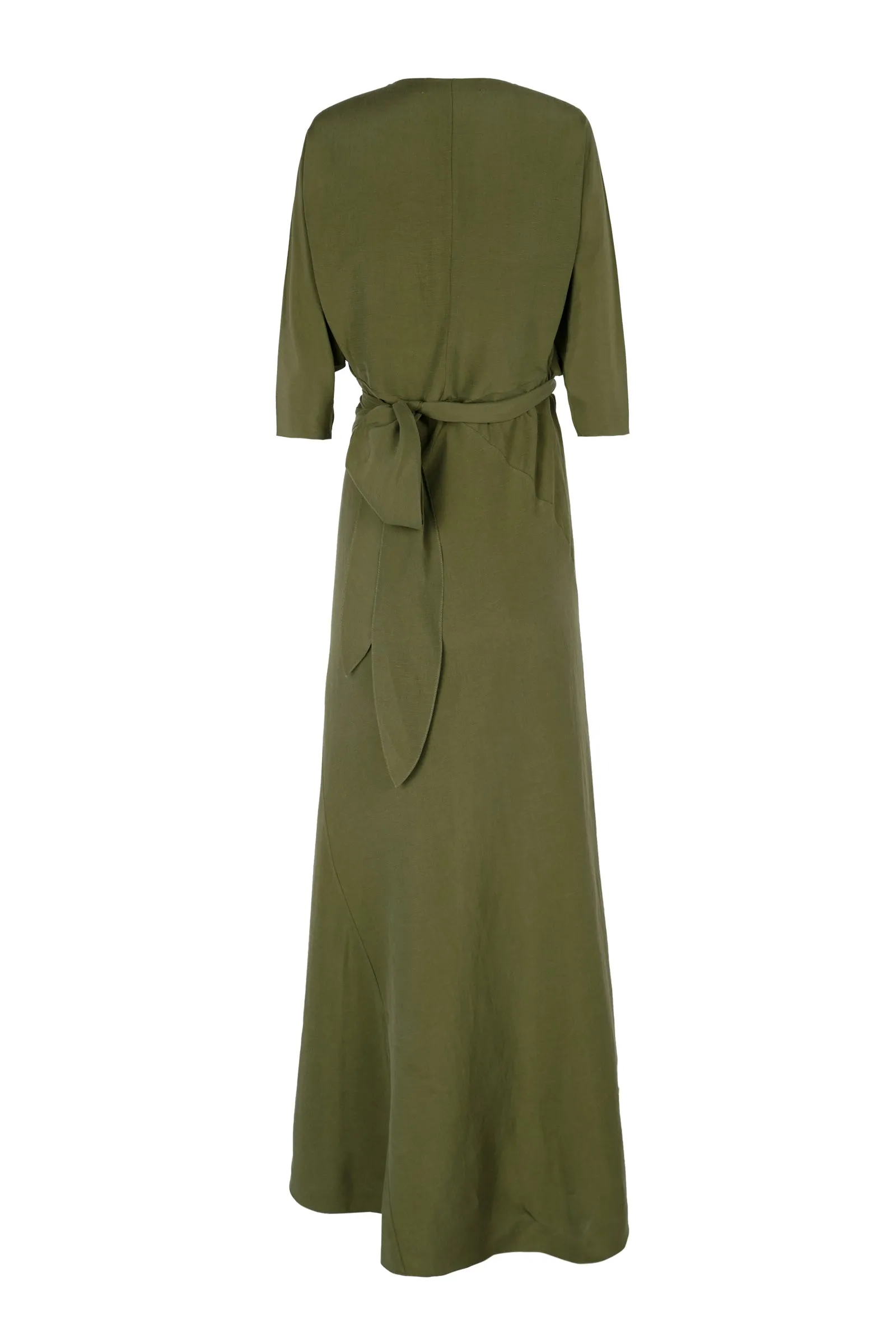 Tanami, vestido largo en lino y seda verde jungla sold by Cortana product image thumbnail 2