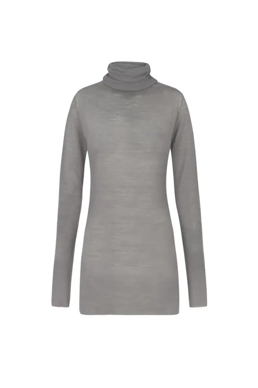 Jenna, top en lana virgen gris made by Cortana