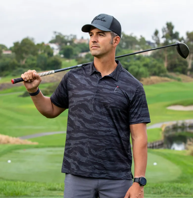 Tiger Stripe Polo sold by Hoolie Golf