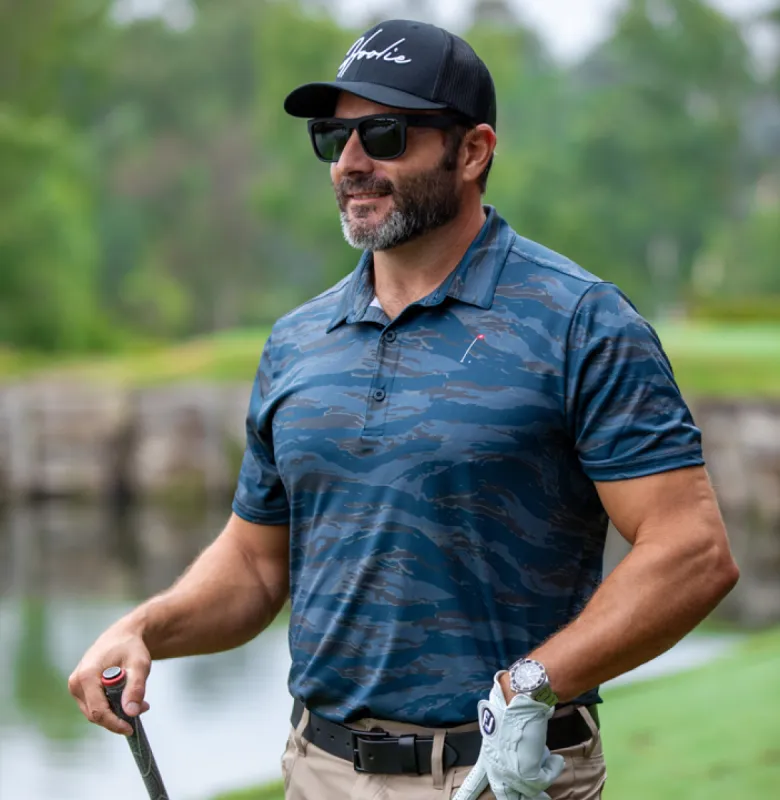 Tiger Stripe Polo sold by Hoolie Golf