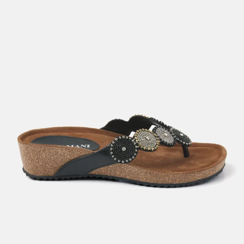 Mara Dames Slippers Leer Black sold by Lazmani
