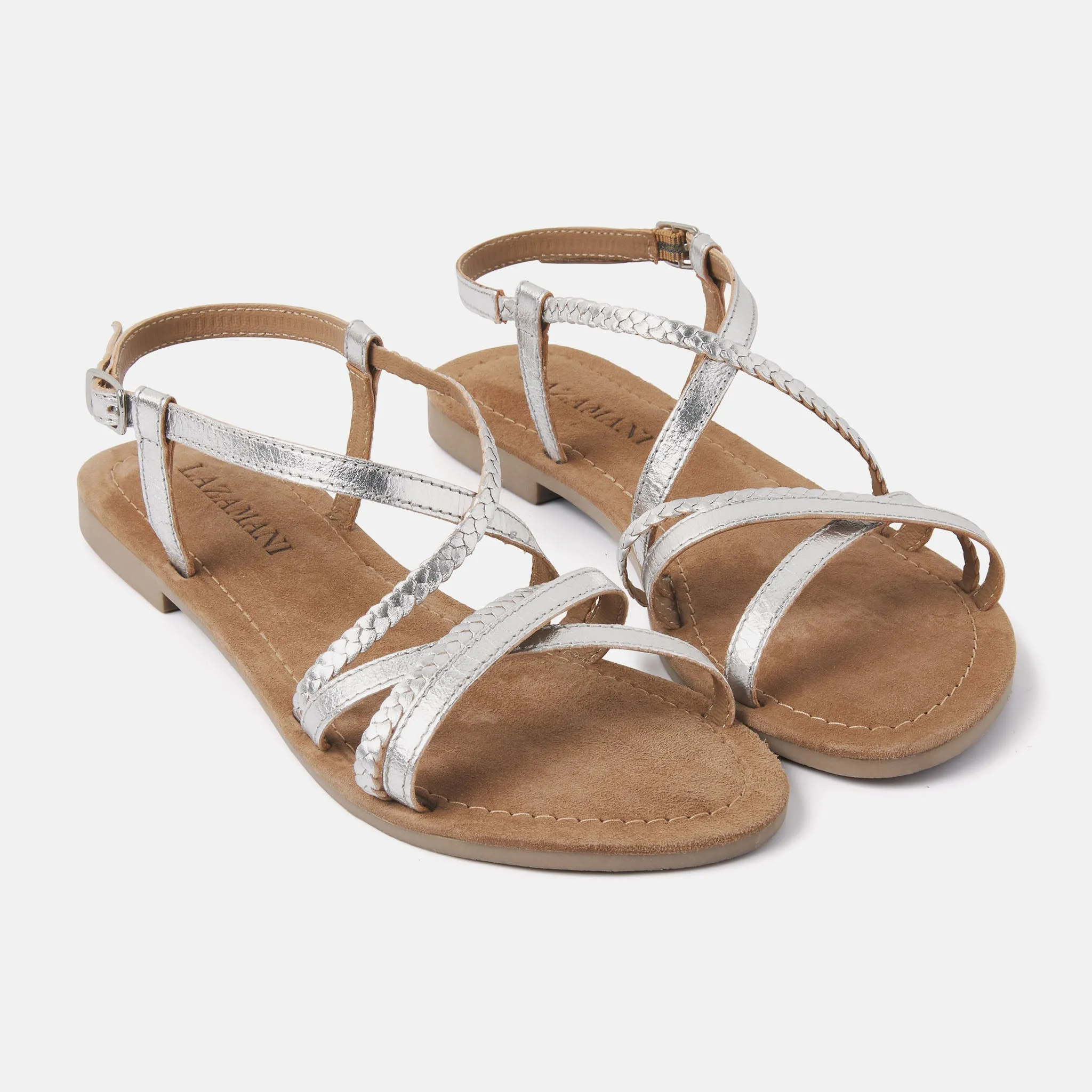 Zoe Leren Dames Sandalen Silver sold by Lazmani product image thumbnail 2