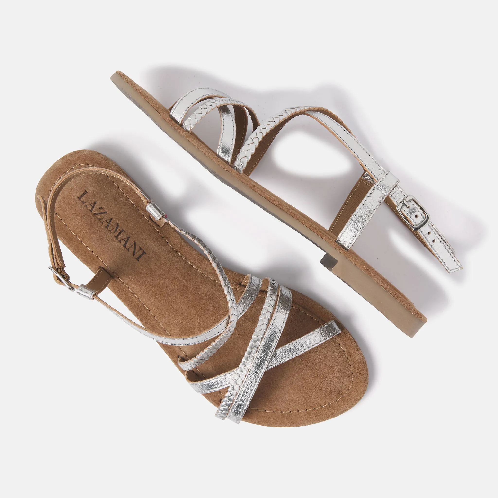 Zoe Leren Dames Sandalen Silver sold by Lazmani product image thumbnail 3