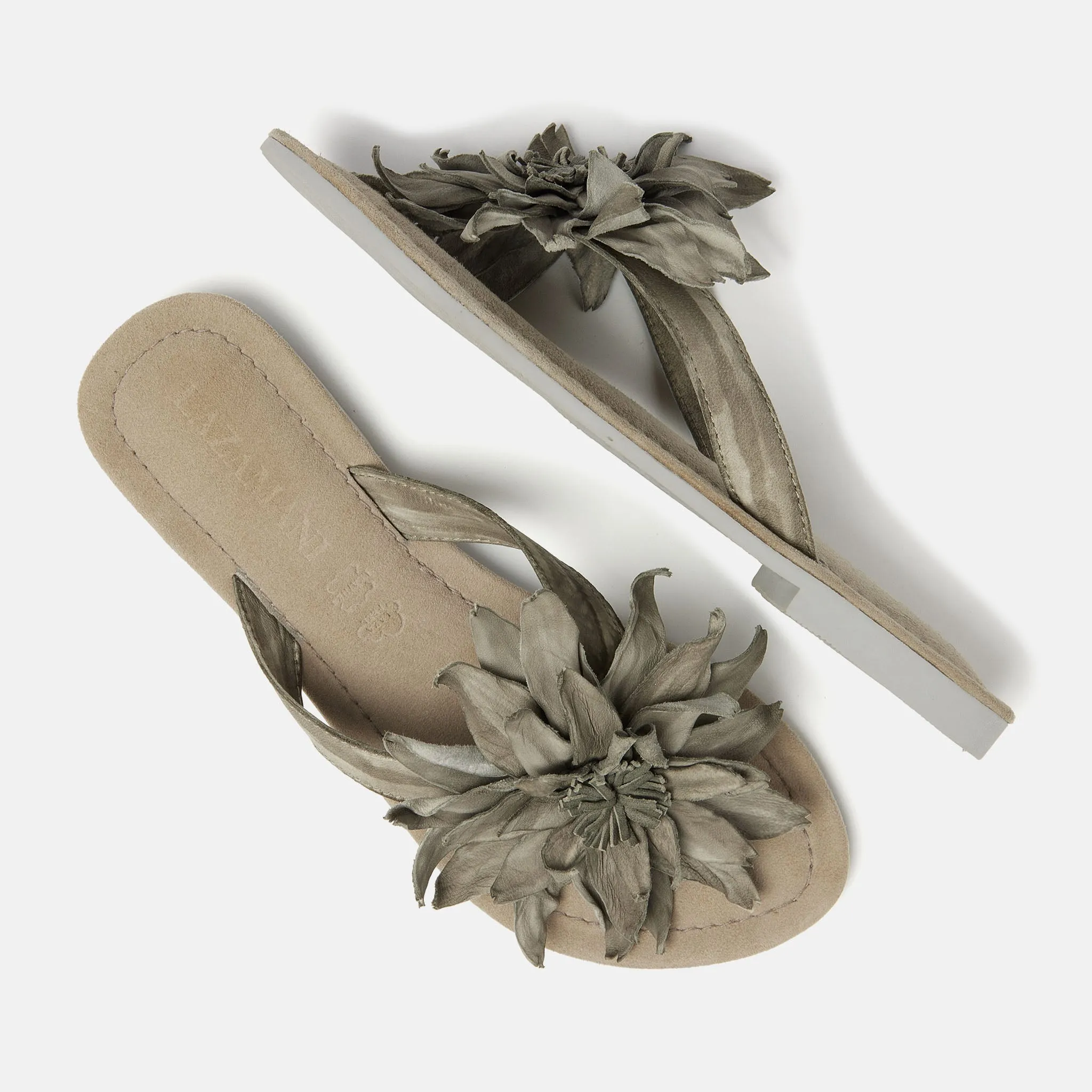 Daisy Leren Dames Slippers Sage sold by Lazmani product image thumbnail 3