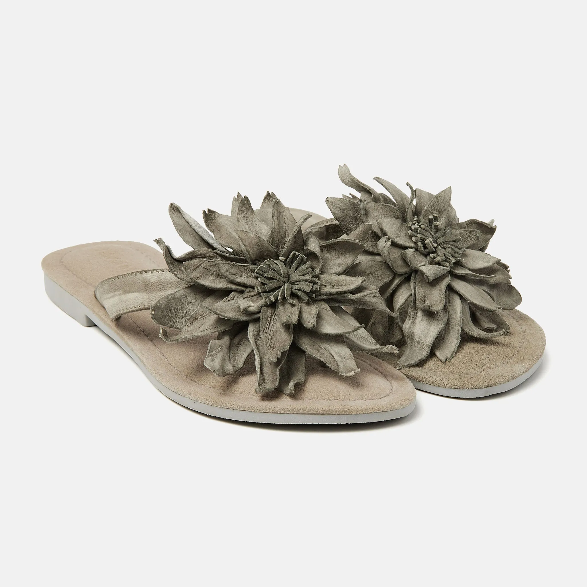 Daisy Leren Dames Slippers Sage sold by Lazmani product image thumbnail 2