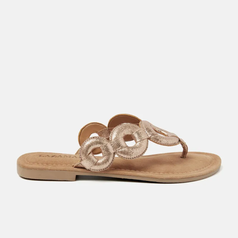 Juliet Leren Dames Slippers Peach sold by Lazmani