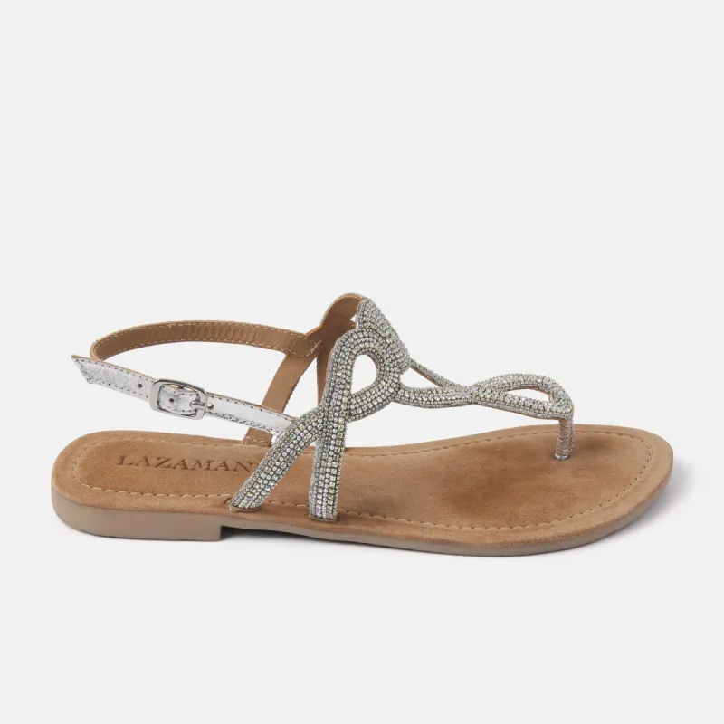 Emily Leren Dames Sandalen Silver sold by Lazmani