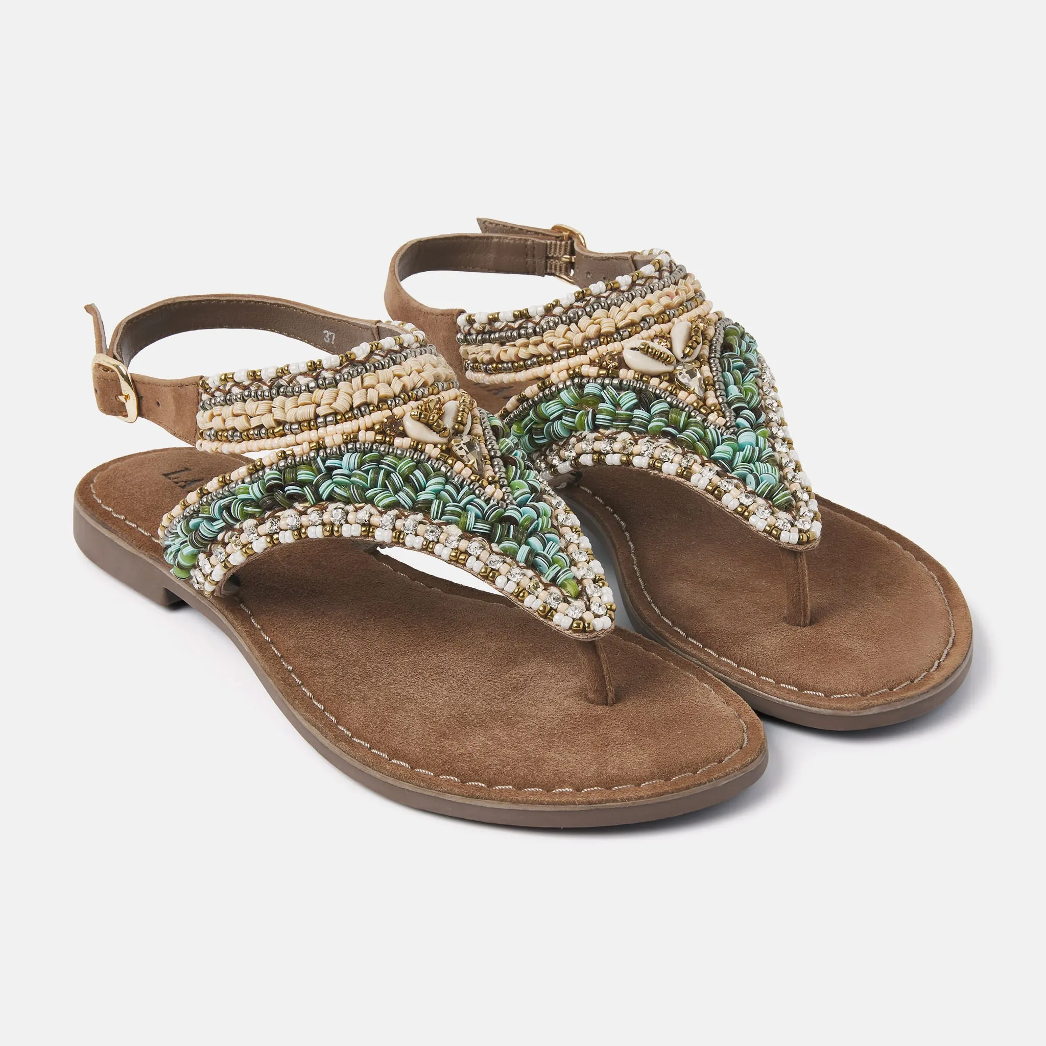 Estella Dames Sandalen Leer Taupe sold by Lazmani product image thumbnail 3