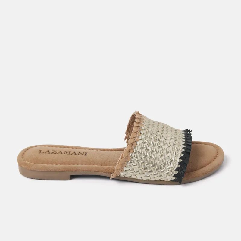Dames Slippers 33.486 Gold Black sold by Lazmani