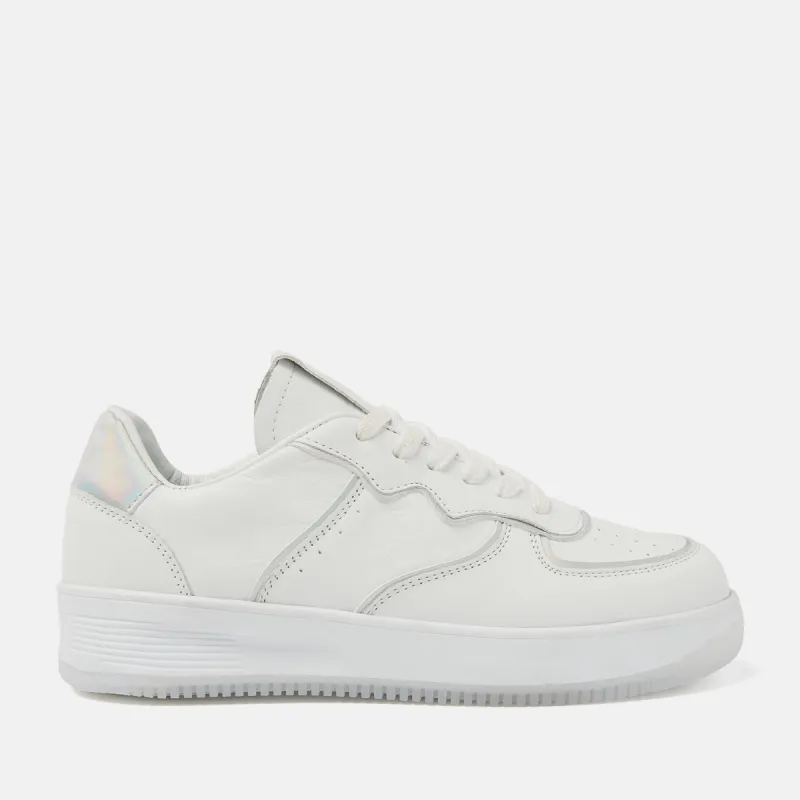 Barcelona Leren Dames Sneakers Silver sold by Lazmani