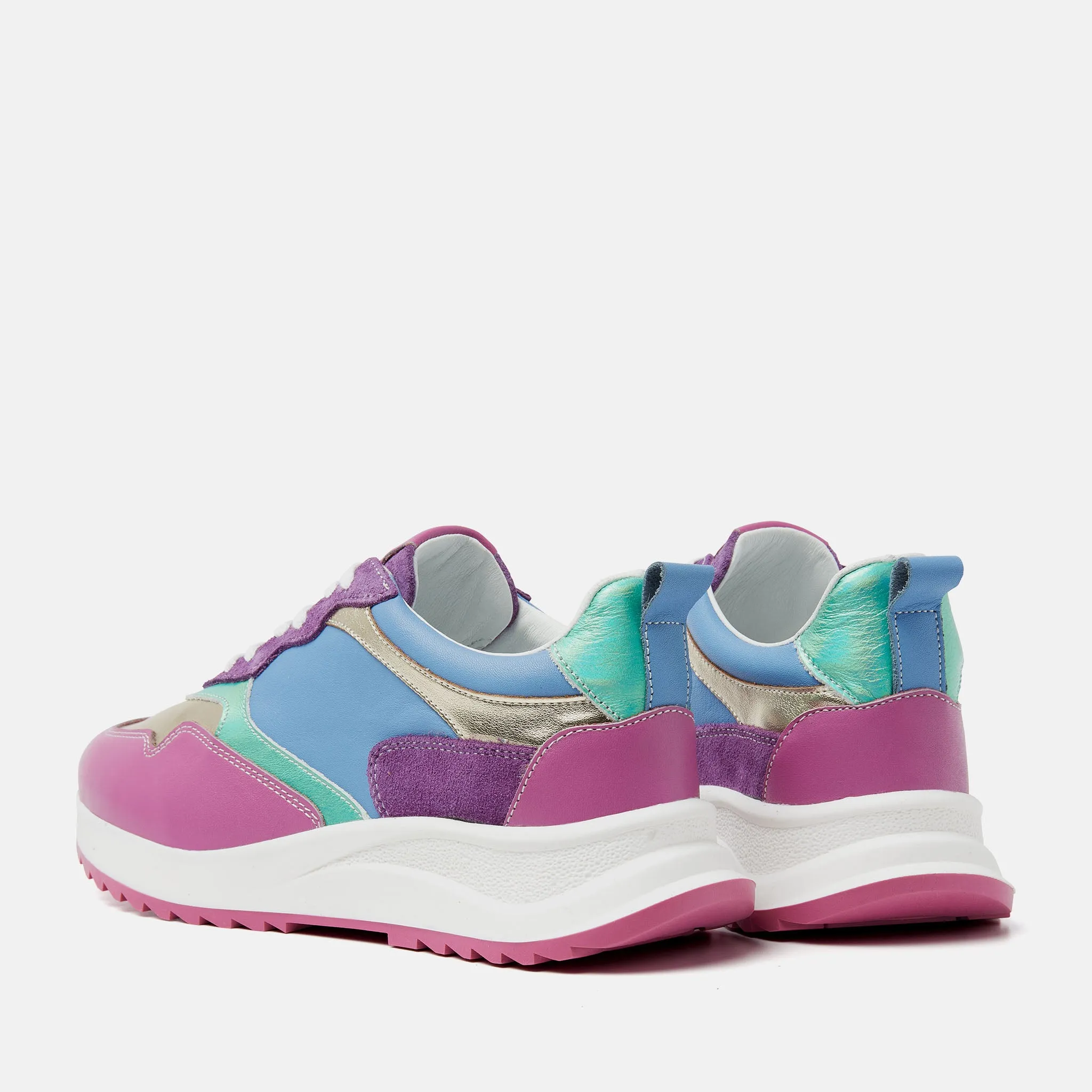 Valencia Leren Dames Sneakers Fuxia sold by Lazmani product image thumbnail 3