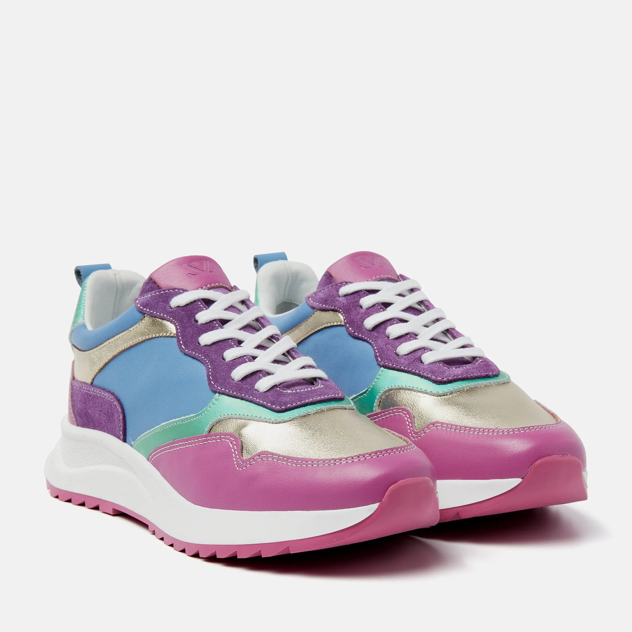 Valencia Leren Dames Sneakers Fuxia sold by Lazmani product image thumbnail 2