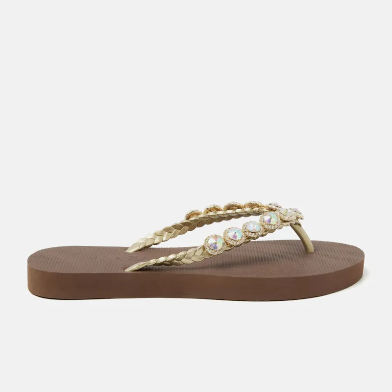 Bora Bora Beach Dames Slippers Brown sold by Lazmani