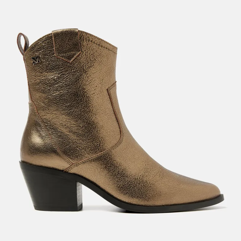 Ambre Dames Enkellaarsjes Leer Bronze sold by Lazmani