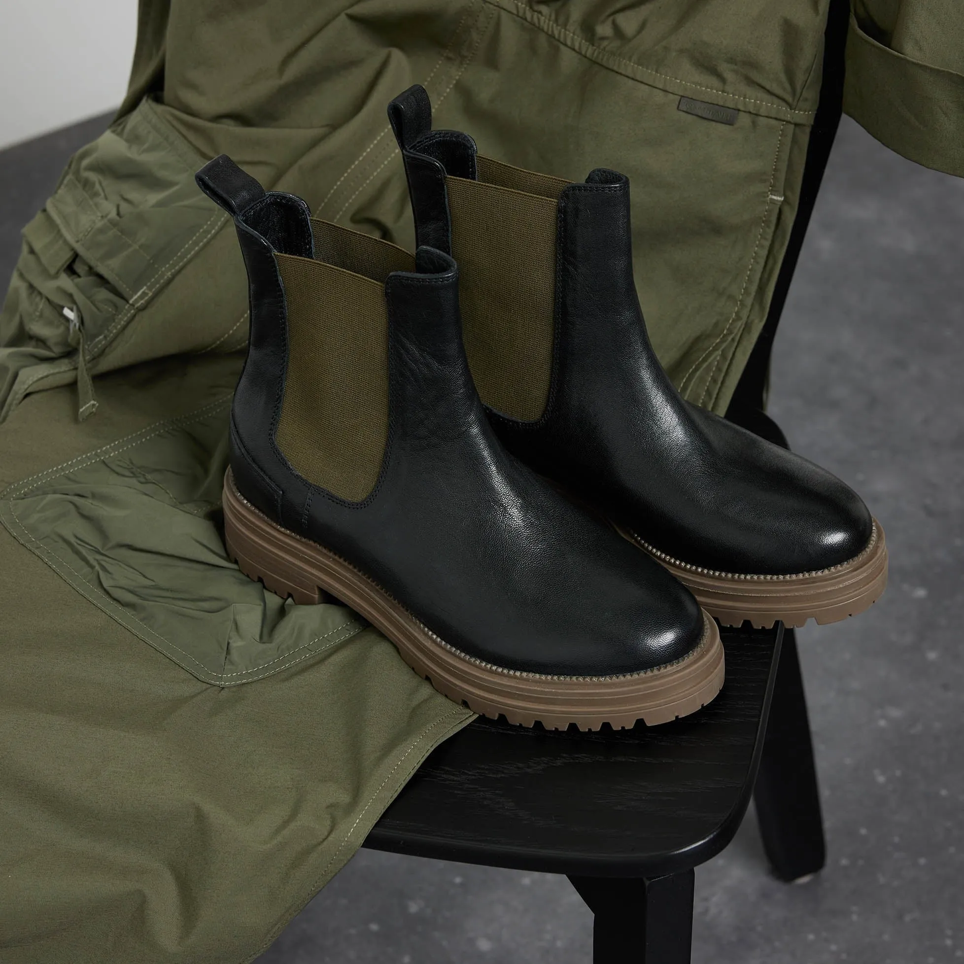 Dames Chelsea Boots 85.417 Khaki-Black sold by Lazmani product image thumbnail 2